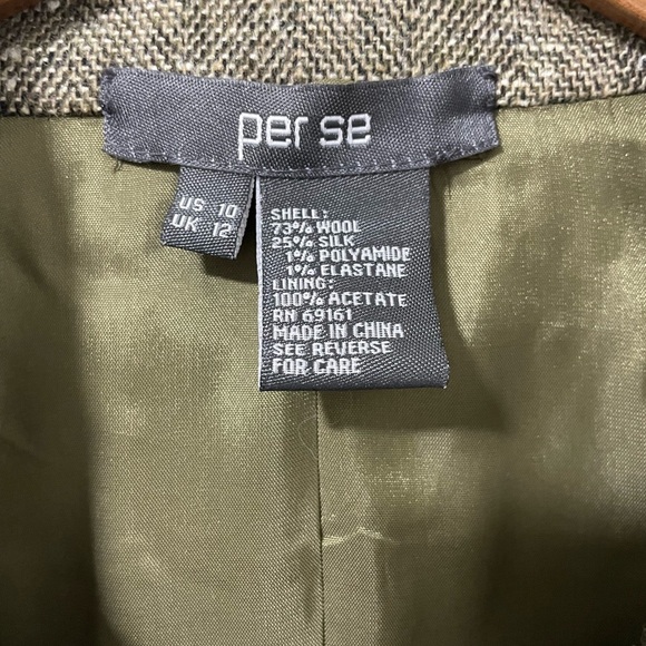 PURSE- silk and wool neutral blazer - Picture 3 of 3